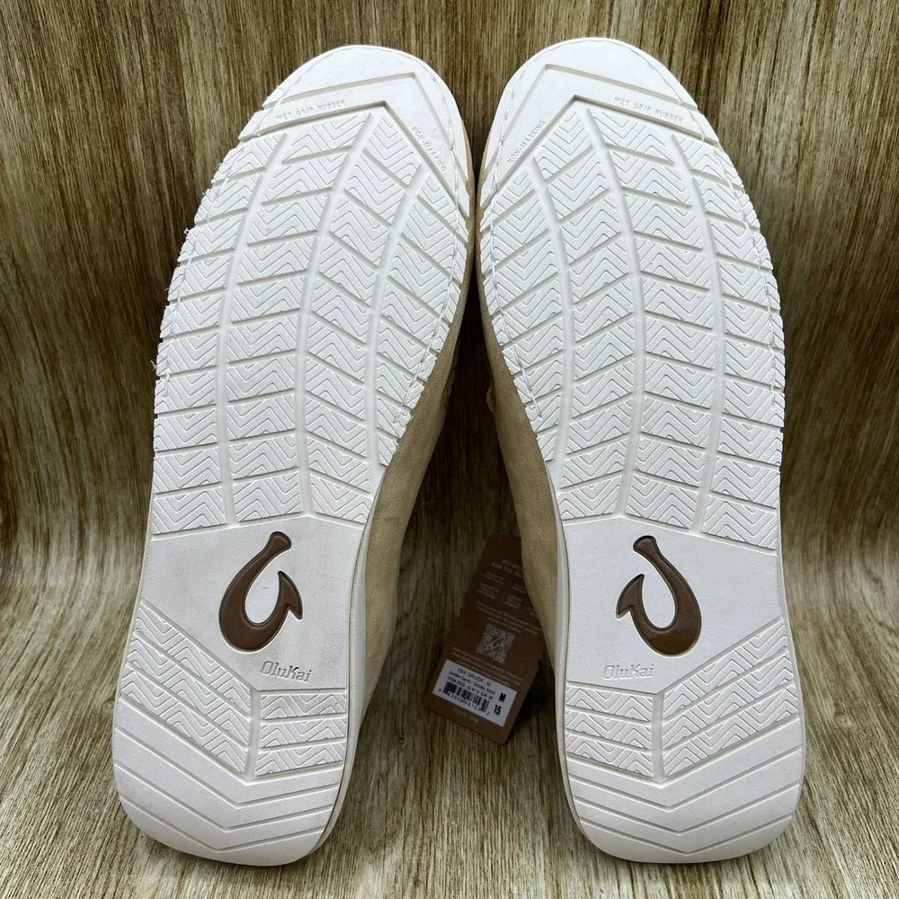 OluKai Ka'a Driver Loafers Men's Size 15 Golden Sand Suede Moccasin 10534-GSGS